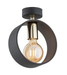 Małe lampy sufitowe - Argon AMADORA plafon 1 pł. 1x15W (max) czarny struktura elementy mosiądzowane 4069 - produkt 1