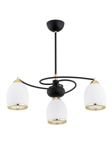 Argon AVILA PLUS żyrandol 3 pł. 3x15W (max) opal mat czarny struktura 6144 - produkt 2