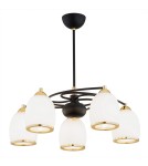 Chandeliers - Argon AVILA PLUS chandelier 5 fl. 5x15W (max) opal mat black structure 2115 - product 1