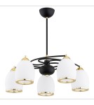 Chandeliers - Argon AVILA PLUS chandelier 5 fl. 5x15W (max) opal mat black structure 2115 - product 2