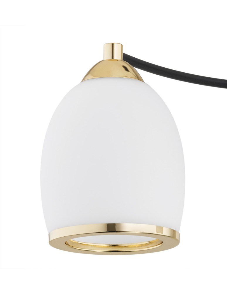 Chandeliers - Argon AVILA PLUS chandelier 5 fl. 5x15W (max) opal mat black structure 2115 - product kolory-swiatla.pl 6