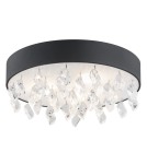 Ceiling lamps with crystals - Argon BELLA plafond 3 fl. 3x15W (max) black structure milky 1495 - product 1