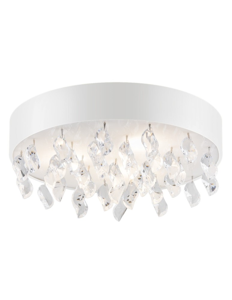 Ceiling lamps with crystals - Argon BELLA plafond 3 fl. 3x15W (max) white structure milky 1496 - product kolory-swiatla.pl 1