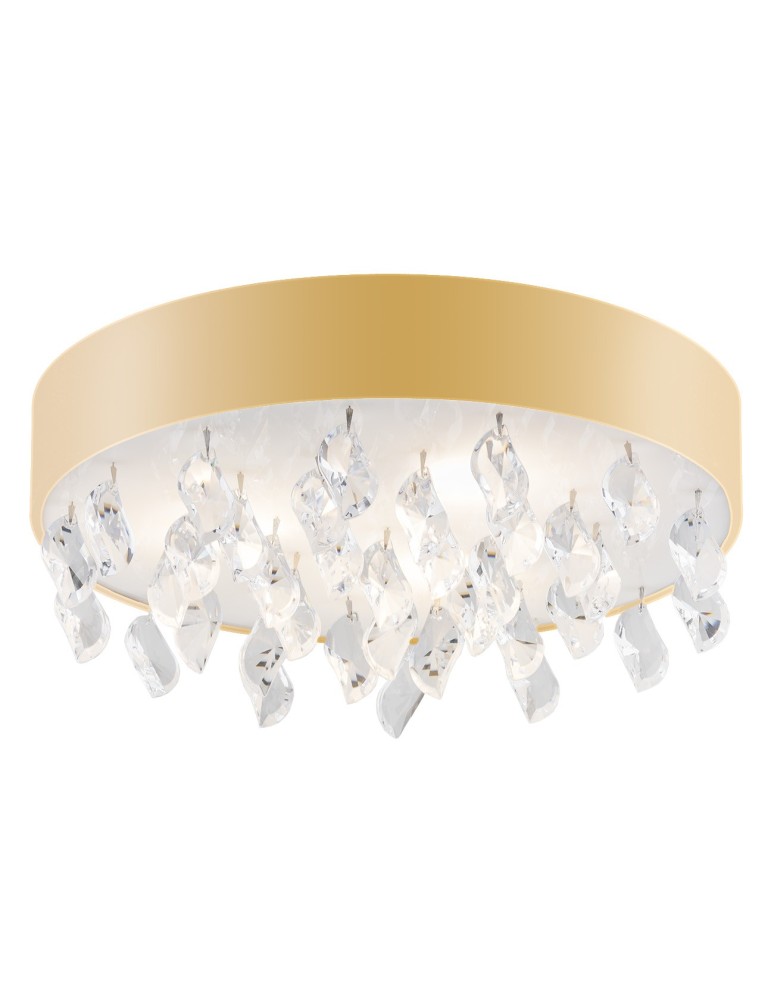 Ceiling lamps with crystals - Argon BELLA plafond 3 fl. 3x15W (max) gold structure milky 1497 - product kolory-swiatla.pl 1