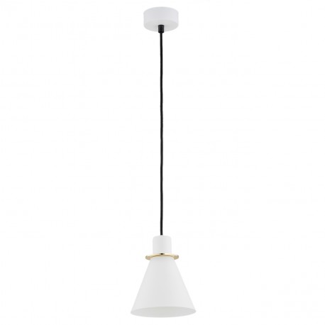 Argon BEVERLY lampa wisząca 1 pł. 1x15W (max) biały struktura elementy mosiądzowane 4680