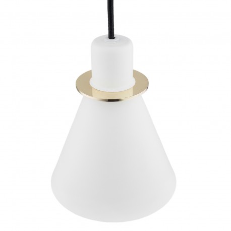 Argon BEVERLY lampa wisząca 1 pł. 1x15W (max) biały struktura elementy mosiądzowane 4680