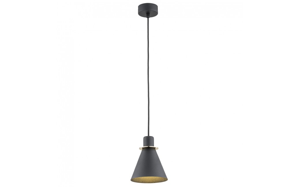 Argon BEVERLY lampa wisząca 1 pł. 1x15W (max) czarny struktura elementy mosiądzowane 4687