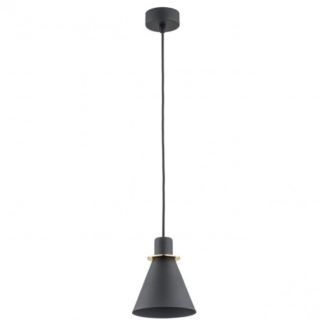 Argon BEVERLY lampa wisząca 1 pł. 1x15W (max) czarny struktura elementy mosiądzowane 4687