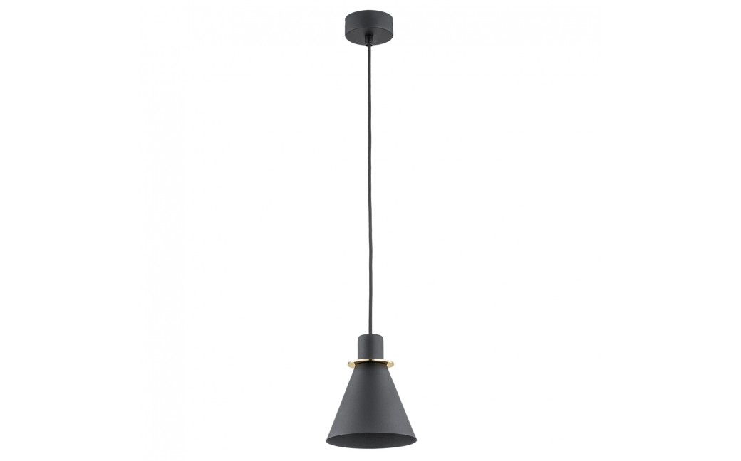 Argon BEVERLY lampa wisząca 1 pł. 1x15W (max) czarny struktura elementy mosiądzowane 4687