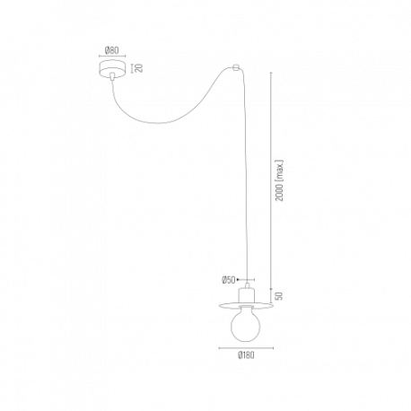 Argon CORSO lampa wisząca 1 pł 1x15W (max) czarny struktura 3835