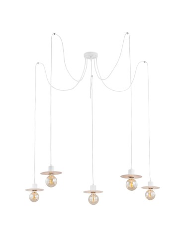 Argon CORSO 5 fl. pendant lamp "spider" 5x15W (max) white structure 2077