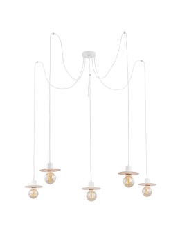 Argon CORSO lampa wisząca 5 pł. "pająk" 5x15W (max) biały struktura 2077