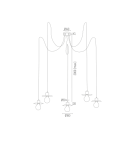 Pendant lamps spiders - Argon CORSO 5 fl. pendant lamp "spider" 5x15W (max) white structure 2077 - product 2