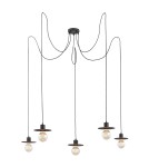 Pendant lamps spiders - Argon CORSO 5 fl. pendant lamp "spider" 5x15W (max) black structure 2078 - product 1