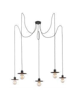 Argon CORSO lampa wisząca 5 pł. "pająk" 5x15W (max) czarny struktura 2078