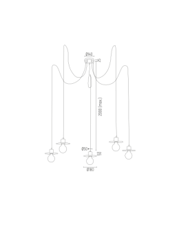 Argon CORSO 5 fl. pendant lamp "spider" 5x15W (max) black structure 2078 - product 2