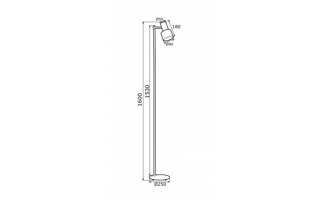 Argon DORIA lampa podłogowa 1 pł. 1x15W (max) czarny struktura elementy mosiądzowane 4259