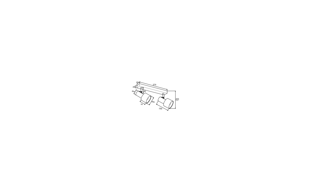 Argon DORIA plafon 2 pł. 2x15W (max) czarny struktura mosiądz 925