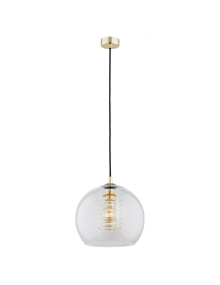 Single pendant lamps - Argon DOVER pendant lamp 1 pł. 1x15W (max) transparent brass elements 4673 - product kolory-swiatla.pl 1