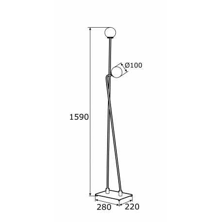 Argon FARON lampa podłogowa 2 pł. 2x6W (max) opal mat czarny struktura 893