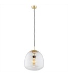 Single pendant lamps - Argon GLEN 1 fl. pendant lamp 1x15W (max) transparent brass elements 4739 - product 1