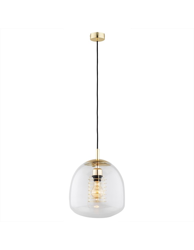 Single pendant lamps - Argon GLEN 1 fl. pendant lamp 1x15W (max) transparent brass elements 4739 - product kolory-swiatla.pl 1