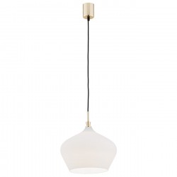 Argon IRUN lampa wisząca 1 pł. 1x15W (max) opal elementy mosiądzowane 4272