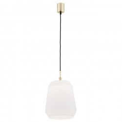 Argon IRUN lampa wisząca 1 pł. 1x15W (max) opal elementy mosiądzowane 4273