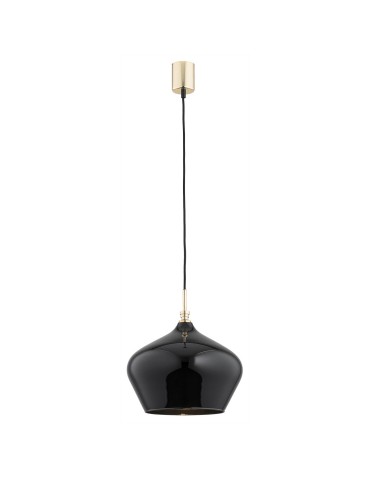 Argon IRUN pendant lamp 1 pł. 1x15W (max) gloss black brass elements 4278
