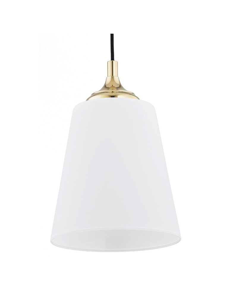 Single pendant lamps - Argon JACKSON pendant lamp 1 pł. 1x15W (max) opal mat brass elements 4698 - product kolory-swiatla.pl 4