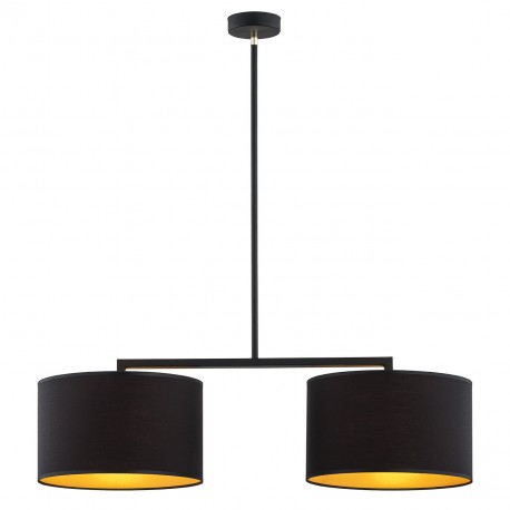 Argon KARIN lampa wisząca 2 pł. 2x15W (max) czarny ze złotym środkiem czarny struktura 899