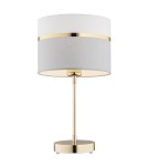 Lampy stołowe - Argon KASER lampa stołowa 1 pł. 1x15W (max) biało szary ze złotym dekorem mosiądz 4298 - produkt 1