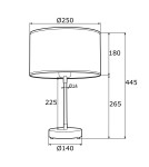 Lampy stołowe - Argon KASER lampa stołowa 1 pł. 1x15W (max) biało szary ze złotym dekorem mosiądz 4298 - produkt 2