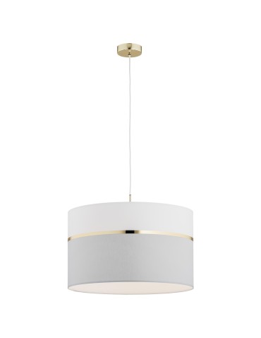 Argon KASER 1-fl. pendant lamp larger 1x15W (max) white-gray with gold decor brass elements 4285