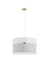 Argon KASER 1-fl. pendant lamp larger 1x15W (max) white-gray with gold decor brass elements 4285