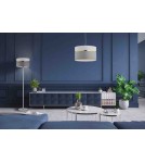 Pendant lamps with lampshade - Argon KASER 1-fl. pendant lamp larger 1x15W (max) white-gray with gold decor brass elements 4285 - product 2