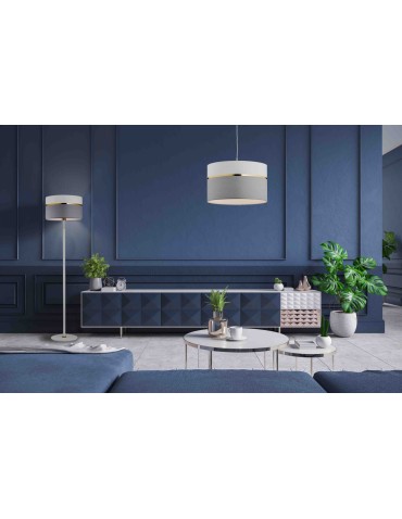 Argon KASER 1-fl. pendant lamp larger 1x15W (max) white-gray with gold decor brass elements 4285 - product 2