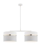 Lampy wiszące - Argon KASER lampa wisząca 2 pł. 2x15W (max) biało szary ze złotym dekorem biały struktura 901 - produkt 1