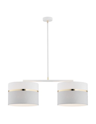 Argon KASER 2 fl. pendant lamp 2x15W (max) white grey with gold decor white structure 901