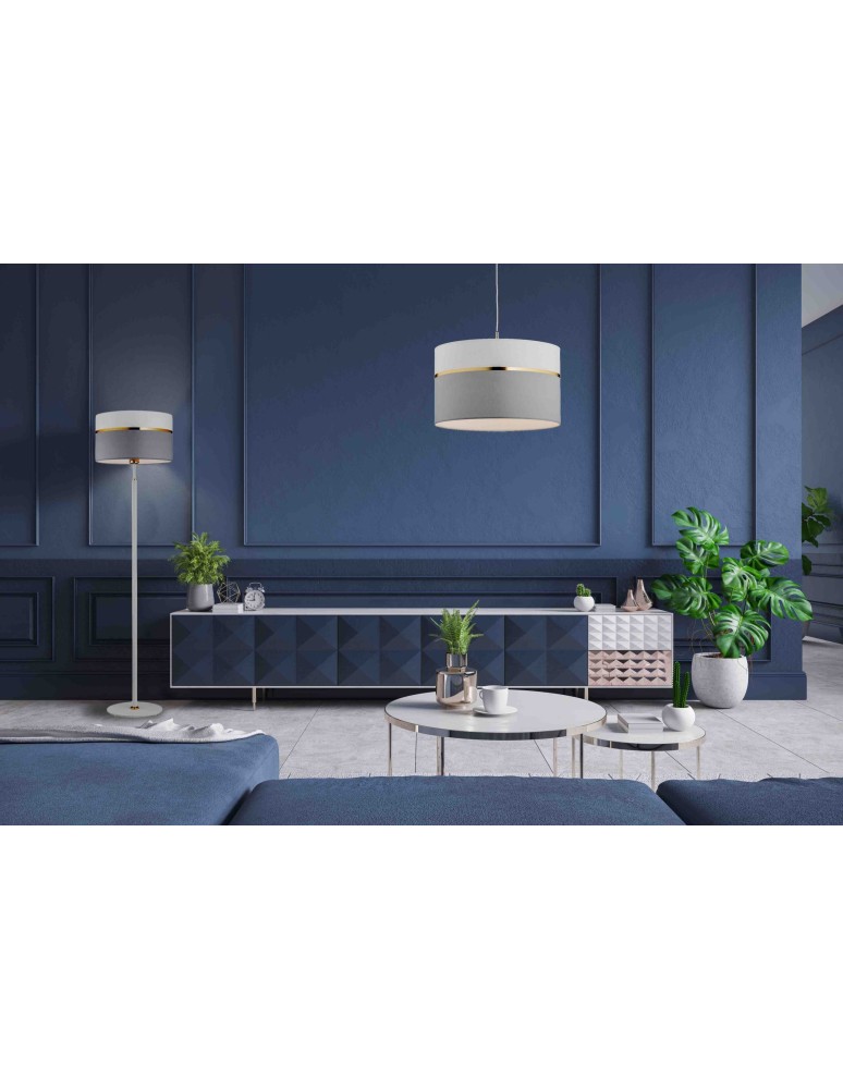 Floor lamps - Argon KASER standing lamp 1 pł. 1x15W (max) white grey with gold decor white structure 4287 - product kolory-swiatla.pl 2