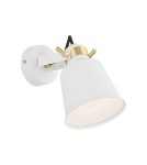 Loft wall lamps - industrial - Argon KONGO wall lamp 1 pł. 1x15W (max) white structure brass elements 4160 - product 1