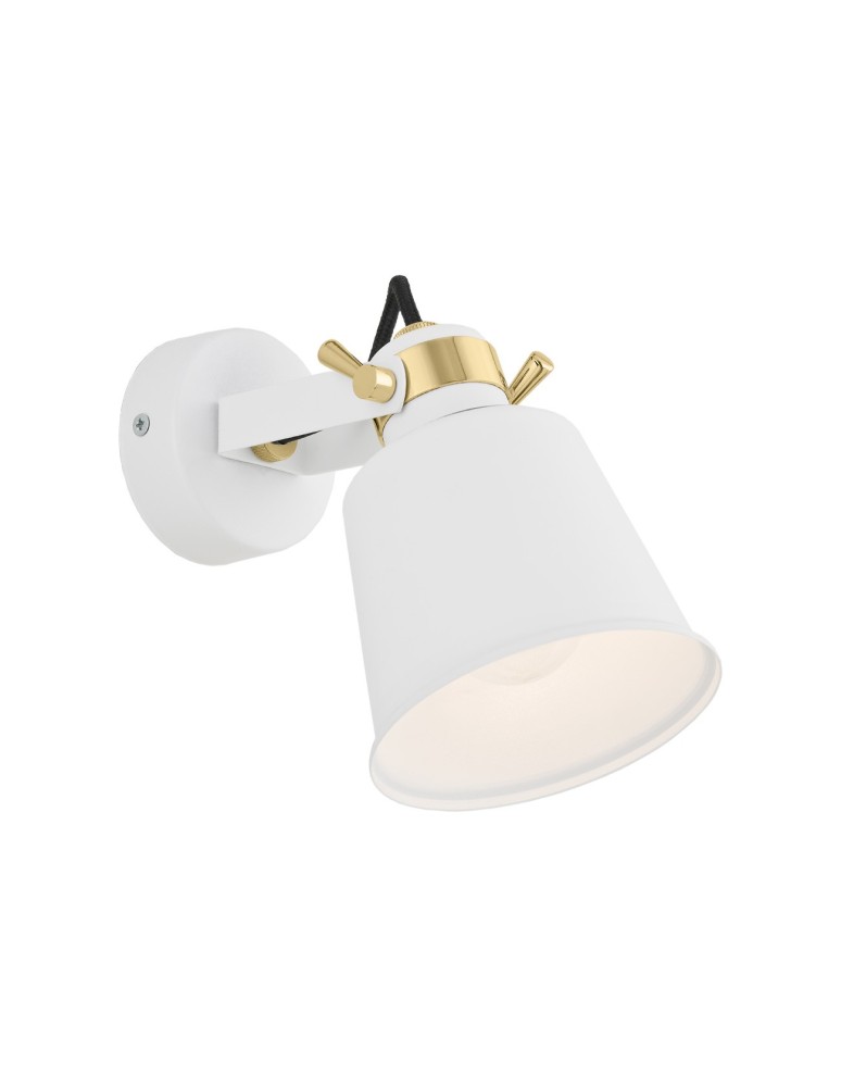 Loft wall lamps - industrial - Argon KONGO wall lamp 1 pł. 1x15W (max) white structure brass elements 4160 - product kolory-swiatla.pl 1