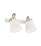 Loft wall lamps - industrial - Argon KONGO wall lamp 2 pł. 2x15W (max) white structure brass elements 875 - product 1