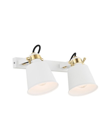 Argon KONGO wall lamp 2 pł. 2x15W (max) white structure brass elements 875