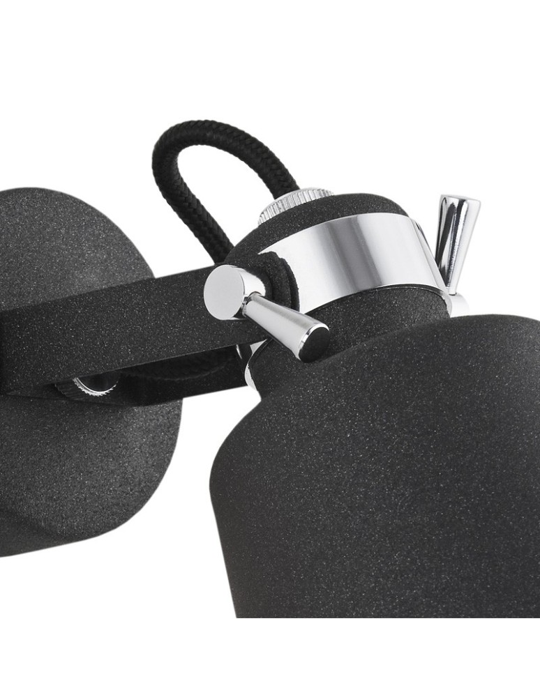Loft wall lamps - industrial - Argon KONGO wall lamp 1 pł. 1x15W (max) black structure chrome elements 3175 - product kolory-swiatla.pl 3