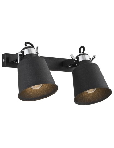 Argon KONGO wall lamp 2 pł. 2x15W (max) black structure chrome elements 673