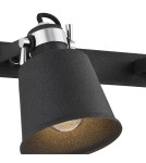 Loft wall lamps - industrial - Argon KONGO wall lamp 2 pł. 2x15W (max) black structure chrome elements 673 - product 3