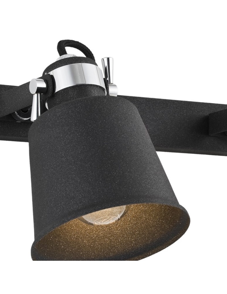 Loft wall lamps - industrial - Argon KONGO wall lamp 2 pł. 2x15W (max) black structure chrome elements 673 - product kolory-swiatla.pl 3