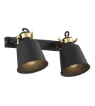 Loft wall lamps - industrial - Argon KONGO wall lamp 2 pł. 2x15W (max) black structure brass elements 876 - product 1