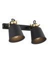 Argon KONGO wall lamp 2 pł. 2x15W (max) black structure brass elements 876